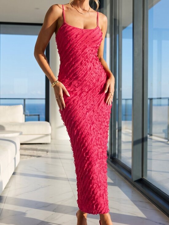 REVOLVE Dresses & Skirts - NWT REVOLVE Australia SHOWPO Lillibeth Fuchsia Textured Slip Maxi Dress US 6